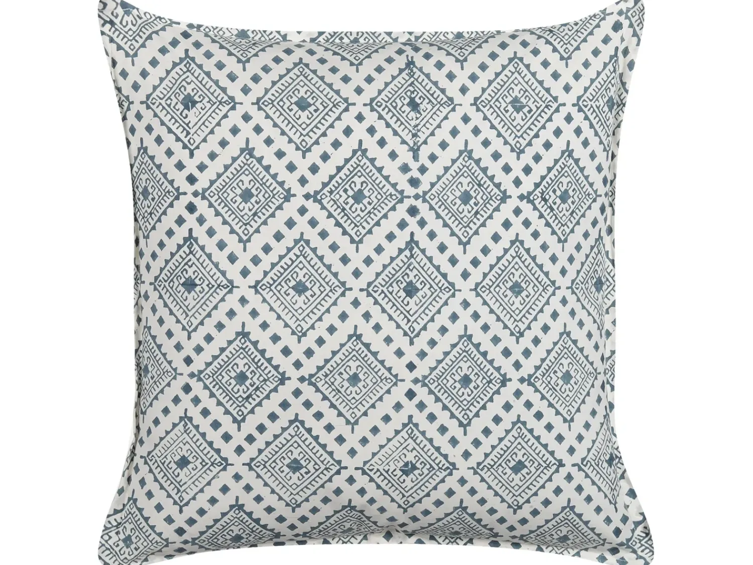 Online Beliani Set di 2 cuscini CORDATA Cotone 45 x 45 cm Blu Trama orientale Bianco Blu