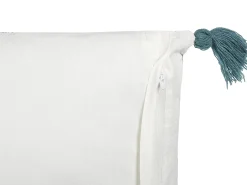 Clearance Beliani Set di 2 cuscini CORNUS Cotone 45 x 45 cm Blu Trama floreale Bianco Blu Grigio