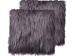 Best Beliani Set di 2 cuscini COROKIA Finta pelliccia 45 x 45 cm scuro Tinta unita Grigio