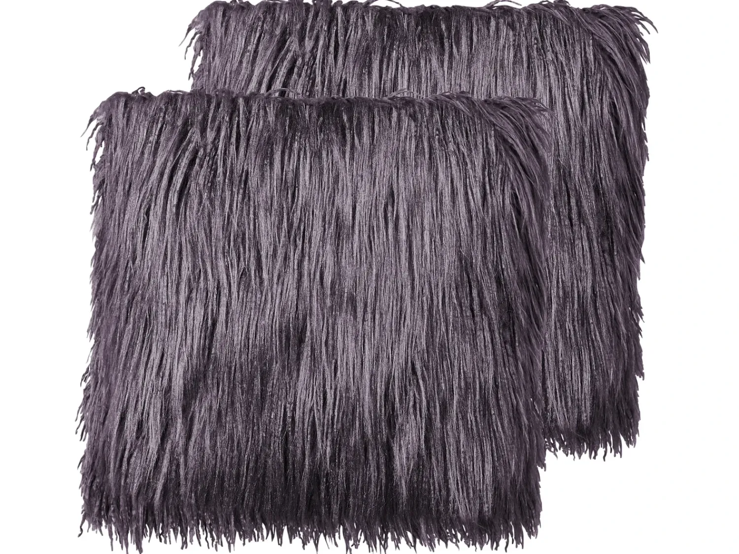 Best Beliani Set di 2 cuscini COROKIA Finta pelliccia 45 x 45 cm scuro Tinta unita Grigio