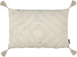 Outlet Beliani Set di 2 cuscini CRATAEGUS Cotone 40 x 60 cm chiaro Trama geometrica Beige
