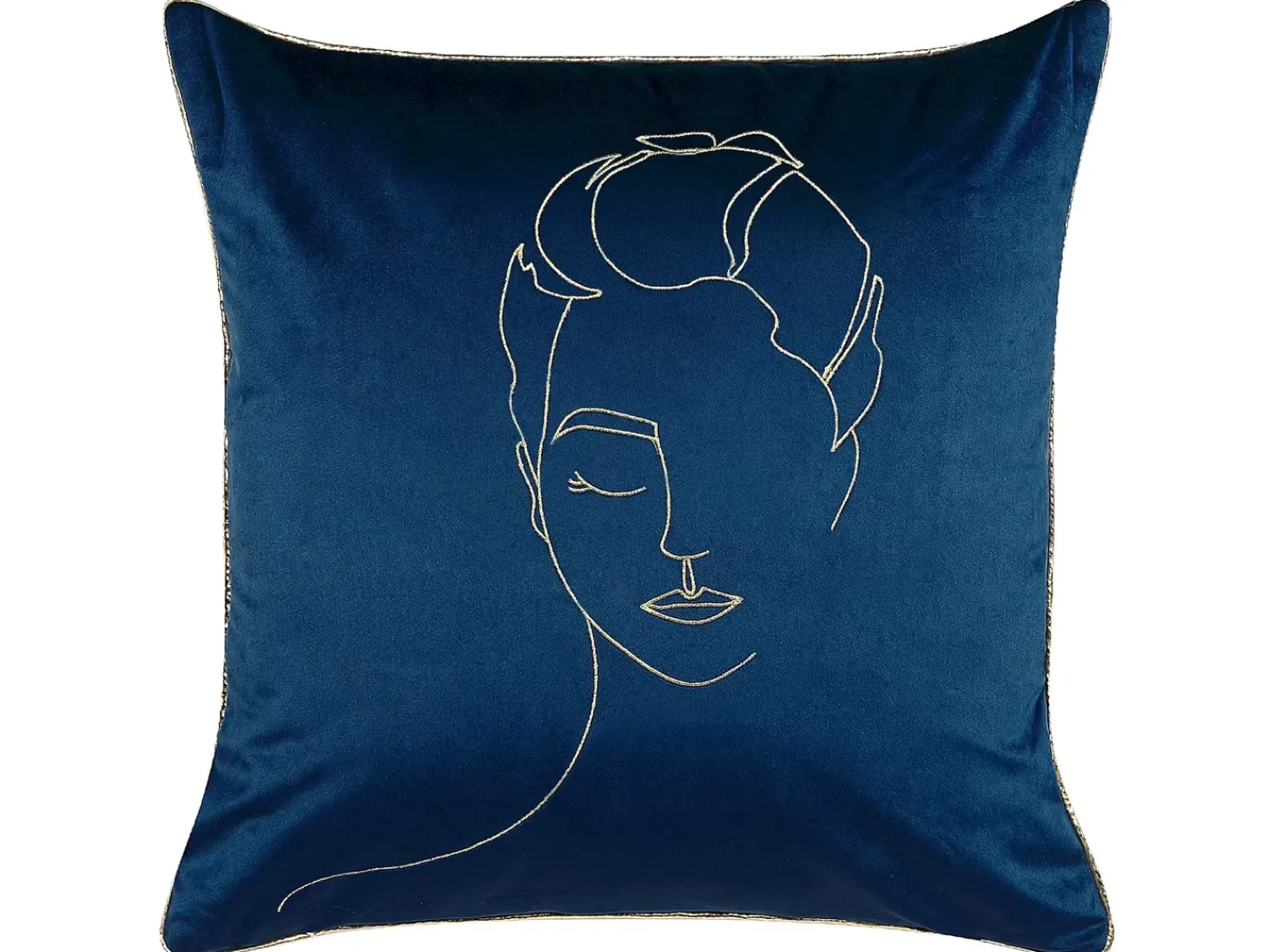 Sale Beliani Set di 2 cuscini CROCUS Velluto 45 x 45 cm Blu scuro Trama astratta Oro Blu