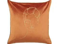 Sale Beliani Set di 2 cuscini CROCUS Velluto 45 x 45 cm Arancione Trama astratta Arancione Oro