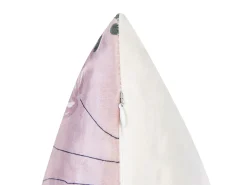 Outlet Beliani Set di 2 cuscini CYCLAMEN Velluto 45 x 45 cm Rosa pastello Trama floreale Bianco Grigio Rosa