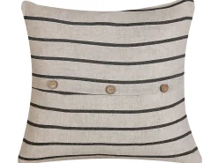 Online Beliani Set di 2 cuscini CYNARA Cotone 43 x 43 cm Beige A strisce Beige Nero