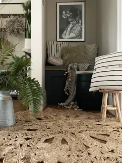 Online Beliani Set di 2 cuscini CYNARA Cotone 43 x 43 cm Beige A strisce Beige Nero