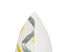 Online Beliani Set di 2 cuscini da esterno AFFILE Trama Chevron 45 x 45 cm Multicolore Bianco Giallo Grigio Multicolore