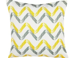 Online Beliani Set di 2 cuscini da esterno AFFILE Trama Chevron 45 x 45 cm Multicolore Bianco Giallo Grigio Multicolore