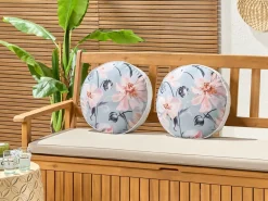 Discount Beliani Set di 2 cuscini da esterno APRICALE Trama floreale Blu