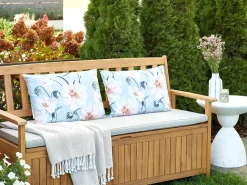 Best Beliani Set di 2 cuscini da esterno APRICALE Trama floreale Blu