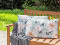 Best Beliani Set di 2 cuscini da esterno APRICALE Trama floreale Blu