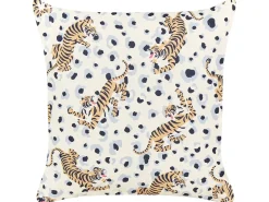 Outlet Beliani Set di 2 cuscini da esterno ARENZANO Trama animale 45 x 45 cm Beige Beige Blu Marrone Multicolore