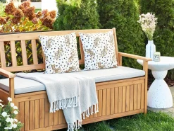 Outlet Beliani Set di 2 cuscini da esterno ARENZANO Trama animale 45 x 45 cm Beige Beige Blu Marrone Multicolore