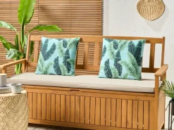 Outlet Beliani Set di 2 cuscini da esterno BOISSANO Trama di piante Verde