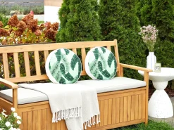 Online Beliani Set di 2 cuscini da esterno BOISSANO Trama di piante Verde