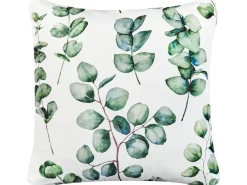 Outlet Beliani Set di 2 cuscini da esterno BOSQUE Trama di piante 45 x 45 cm Verde Bianco Verde