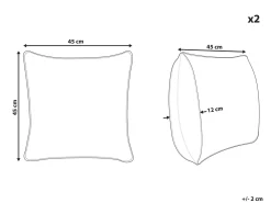 Outlet Beliani Set di 2 cuscini da esterno BOSQUE Trama di piante 45 x 45 cm Verde Bianco Verde