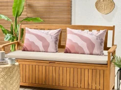 Hot Beliani Set di 2 cuscini da esterno CAMPEI Trama astratta Rosa