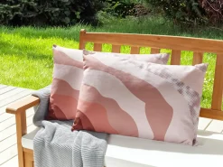 Hot Beliani Set di 2 cuscini da esterno CAMPEI Trama astratta Rosa