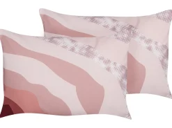 Hot Beliani Set di 2 cuscini da esterno CAMPEI Trama astratta Rosa
