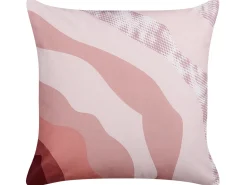 Beliani Set di 2 cuscini da esterno CAMPEI Trama astratta Rosa