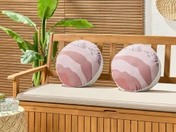 Sale Beliani Set di 2 cuscini da esterno CAMPEI Trama astratta Rosa