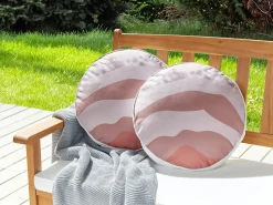 Sale Beliani Set di 2 cuscini da esterno CAMPEI Trama astratta Rosa
