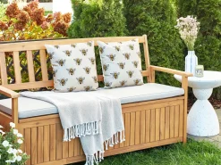 New Beliani Set di 2 cuscini da esterno CANNETO Trama animale Beige Beige Giallo Nero