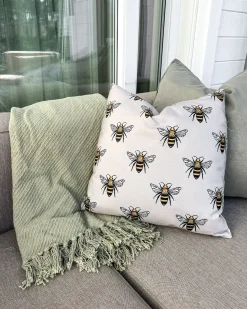 New Beliani Set di 2 cuscini da esterno CANNETO Trama animale Beige Beige Giallo Nero