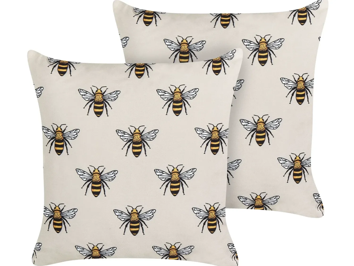 New Beliani Set di 2 cuscini da esterno CANNETO Trama animale Beige Beige Giallo Nero