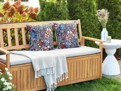 Online Beliani Set di 2 cuscini da esterno CASTELARO Trama floreale Multicolore Multicolore Nero