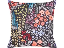 Online Beliani Set di 2 cuscini da esterno CASTELARO Trama floreale Multicolore Multicolore Nero