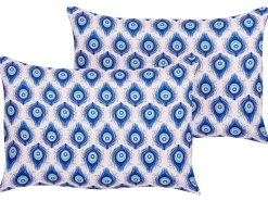 Hot Beliani Set di 2 cuscini da esterno CERIANA Trama animale Blu Rosa Blu