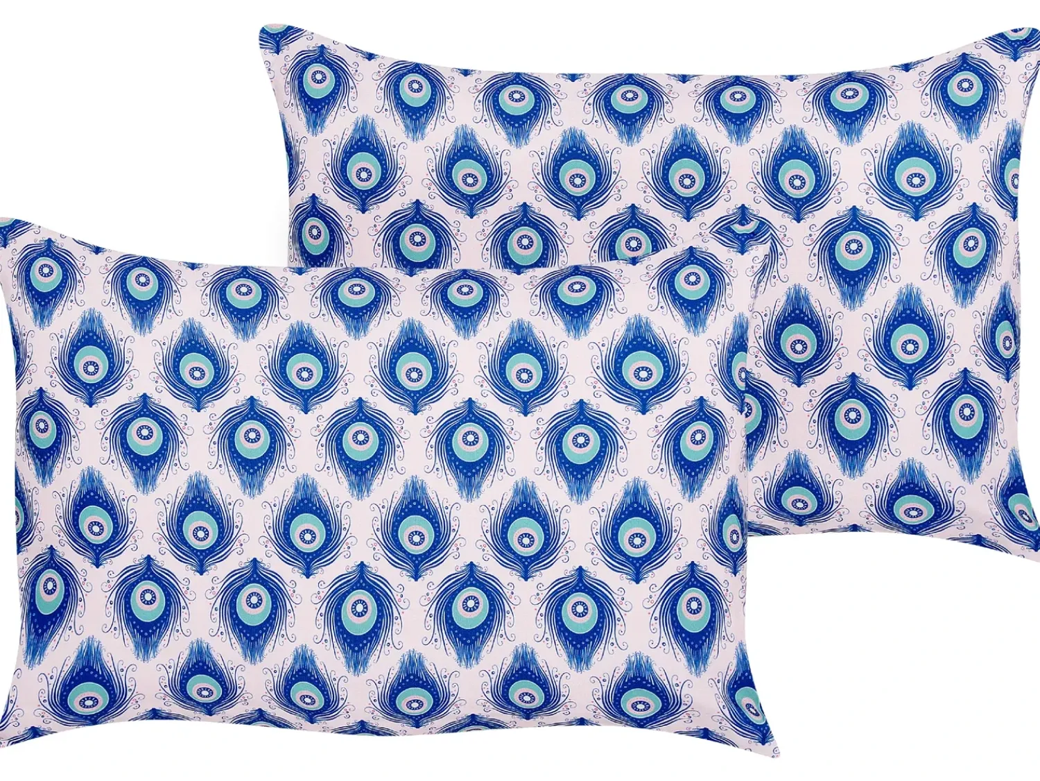Hot Beliani Set di 2 cuscini da esterno CERIANA Trama animale Blu Rosa Blu
