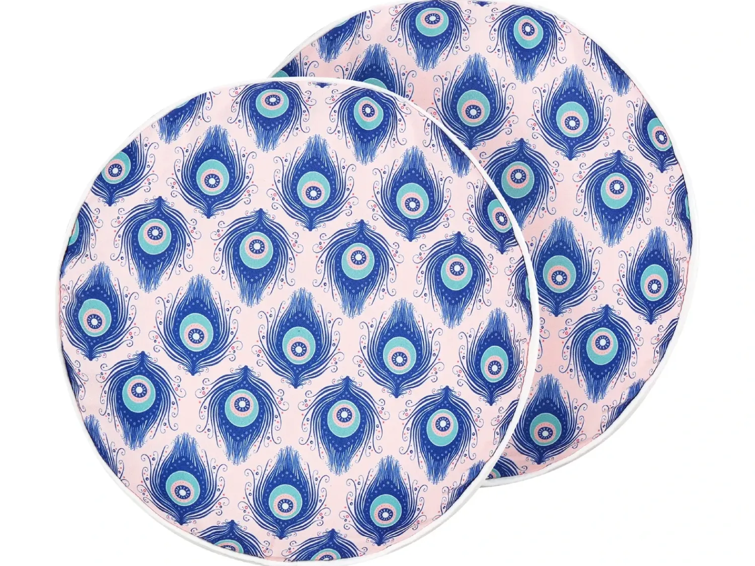Hot Beliani Set di 2 cuscini da esterno CERIANA Trama animale Blu Rosa Blu