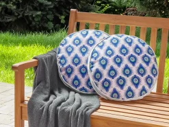 Hot Beliani Set di 2 cuscini da esterno CERIANA Trama animale Blu Rosa Blu