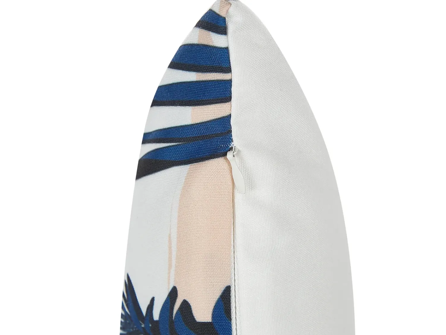 Hot Beliani Set di 2 cuscini da esterno ELATI Trama di piante 45 x 45 cm Blu marino Beige Bianco Blu