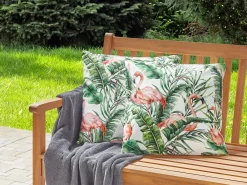 Sale Beliani Set di 2 cuscini da esterno ELLERA Trama animale Verde Bianco Multicolore Rosa Verde
