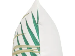 Best Beliani Set di 2 cuscini da esterno GAIANA Trama di piante 45 x 45 cm Verde Bianco Giallo Verde