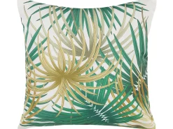 Best Beliani Set di 2 cuscini da esterno GAIANA Trama di piante 45 x 45 cm Verde Bianco Giallo Verde