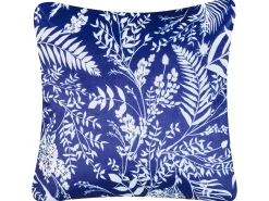 Best Beliani Set di 2 cuscini da esterno GLIMMER Trama di piante Blu Bianco Blu