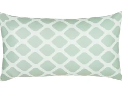 Outlet Beliani Set di 2 cuscini da esterno KALAMOS Trama geometrica 40 x 70 cm Verde menta Bianco Verde