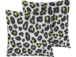 Sale Beliani Set di 2 cuscini da esterno KARDITSA Trama animale 45 x 45 cm Multicolore Bianco Giallo Nero Multicolore