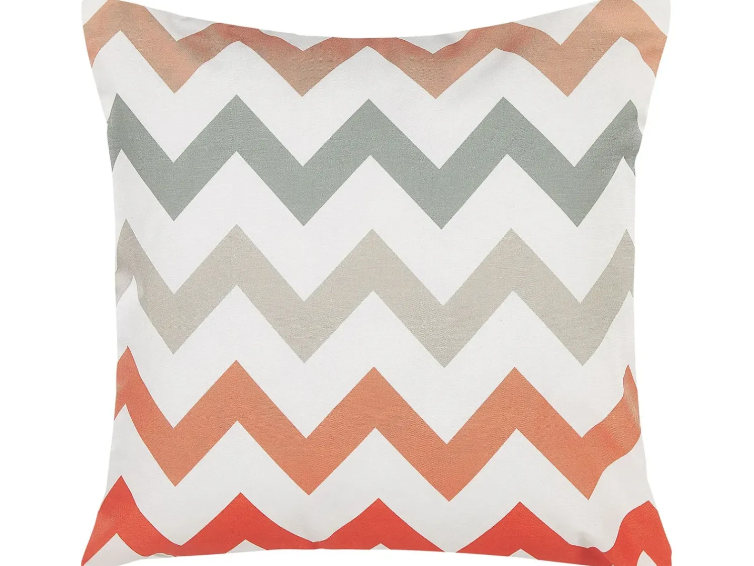 Outlet Beliani Set di 2 cuscini da esterno LAGARO Trama Chevron 45 x 45 cm Multicolore Arancione Bianco Grigio Rosso Multicolore