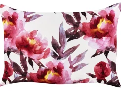 New Beliani Set di 2 cuscini da esterno LANROSSO Trama floreale Rosa Bianco Rosa