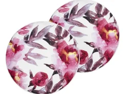 Outlet Beliani Set di 2 cuscini da esterno LANROSSO Trama floreale Rosa Bianco Rosa