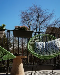 Hot Beliani Set di 2 cuscini da esterno LOANO Trama di piante Verde Bianco Verde