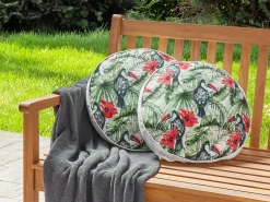 New Beliani Set di 2 cuscini da esterno MALLARE Trama animale 40 x 40 cm Verde Multicolore Nero Rosso Verde
