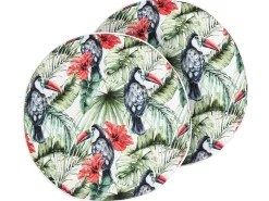 New Beliani Set di 2 cuscini da esterno MALLARE Trama animale 40 x 40 cm Verde Multicolore Nero Rosso Verde
