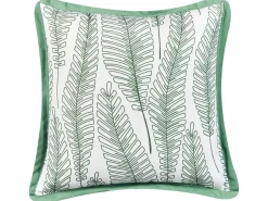 Hot Beliani Set di 2 cuscini da esterno MEADOW Trama di piante Verde Bianco Verde
